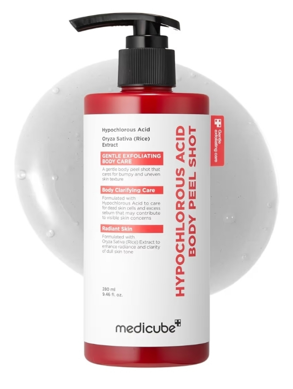 medicube Body Peel Shot with Hypochlorous Acid | Gentle Body Exfoliating 9.46 oz